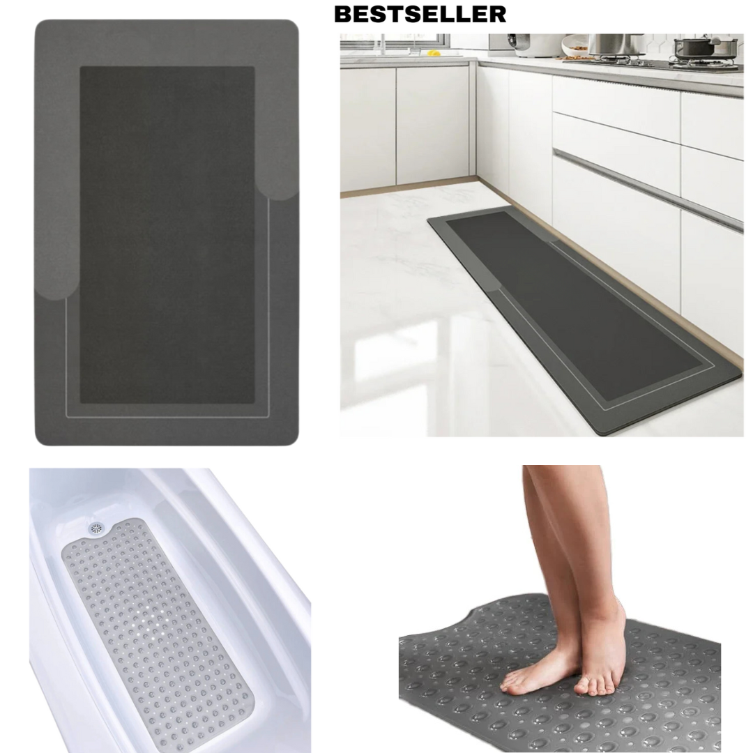 The Ultimate Home Mat Set  | Set of 3 The SafeStep Mat™ for Kitchen, Bathroom and Shower